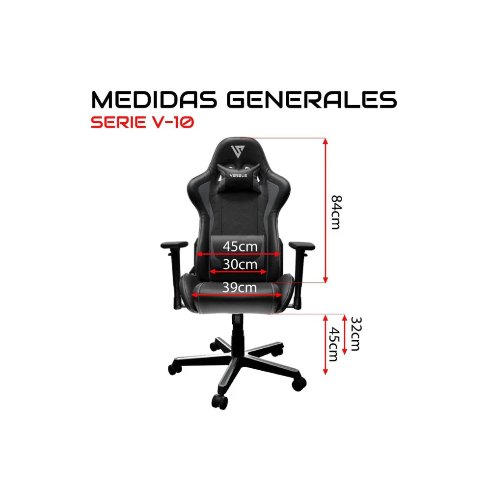 Silla Gamer Versus V10 | Ergonómica | Negro/Rojo - Image 5