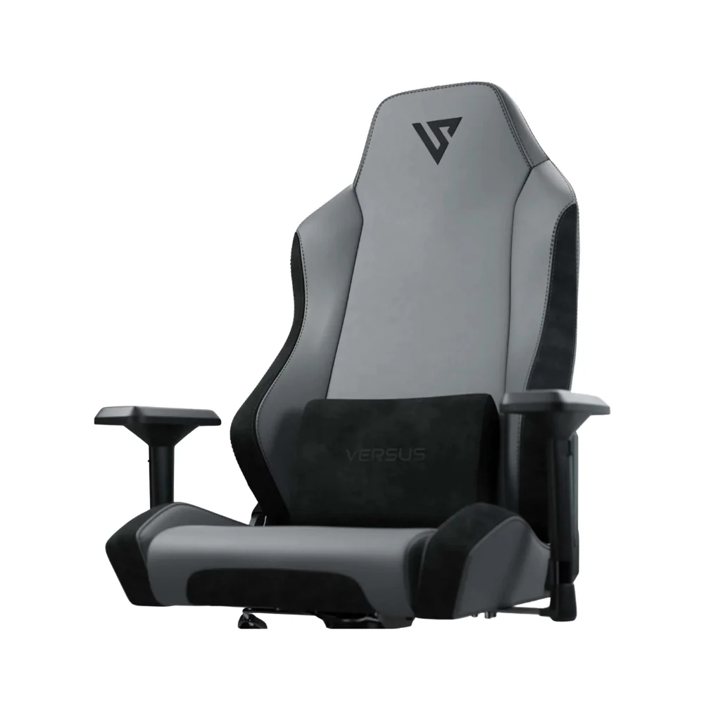 Silla Gamer Versus V40 – Tela Gris/Terciopelo | Ergonómica | Premium Comfort - Image 3
